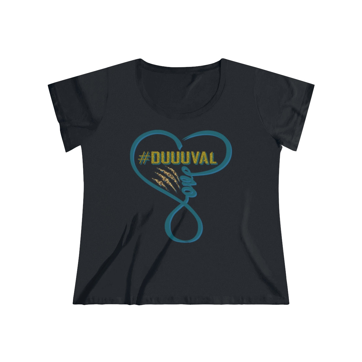 Jaguars inspired #Duuuval Infinity Love Heart Women's Curvy Football Tee
