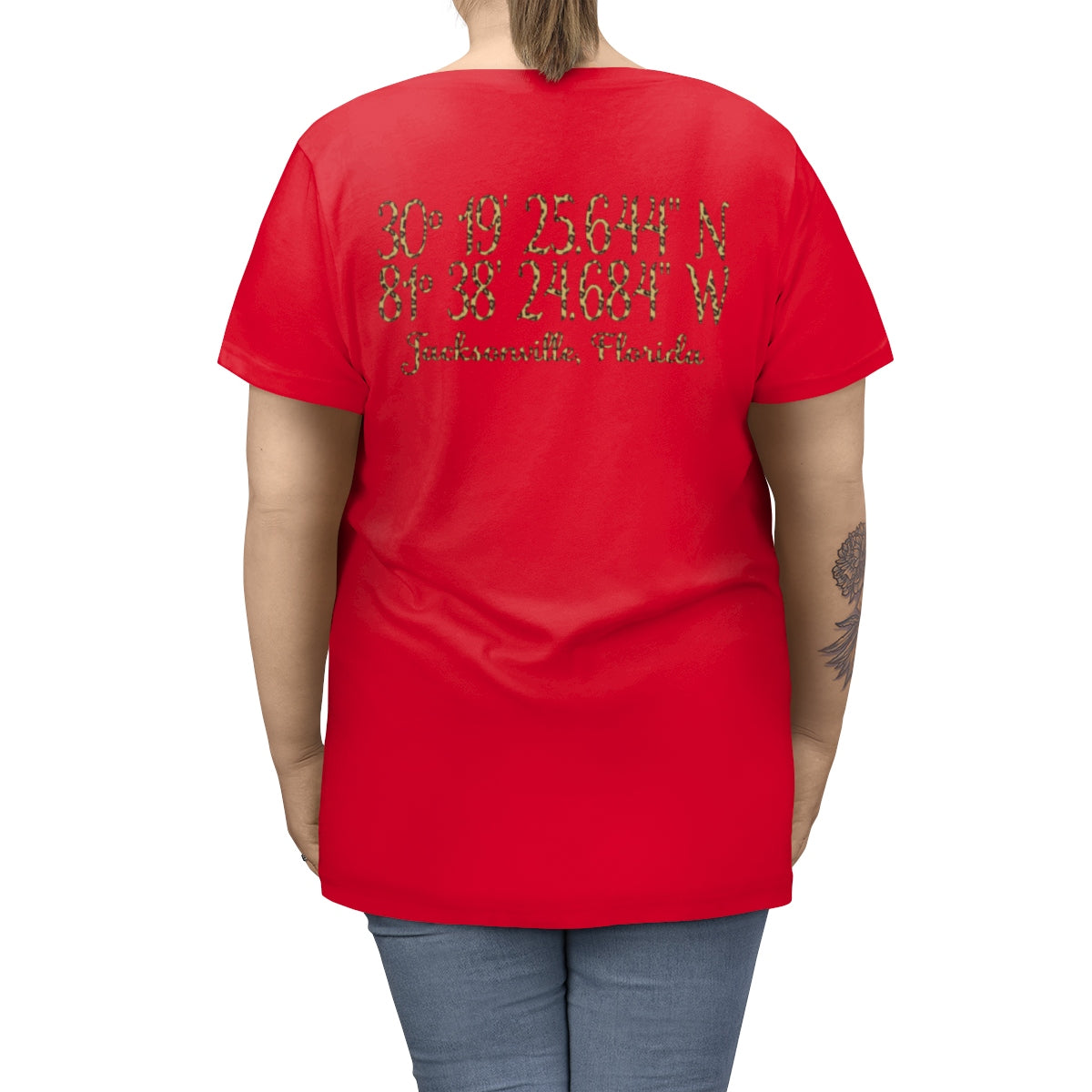 Jaguars Geo-tag Women's Curvy Tee