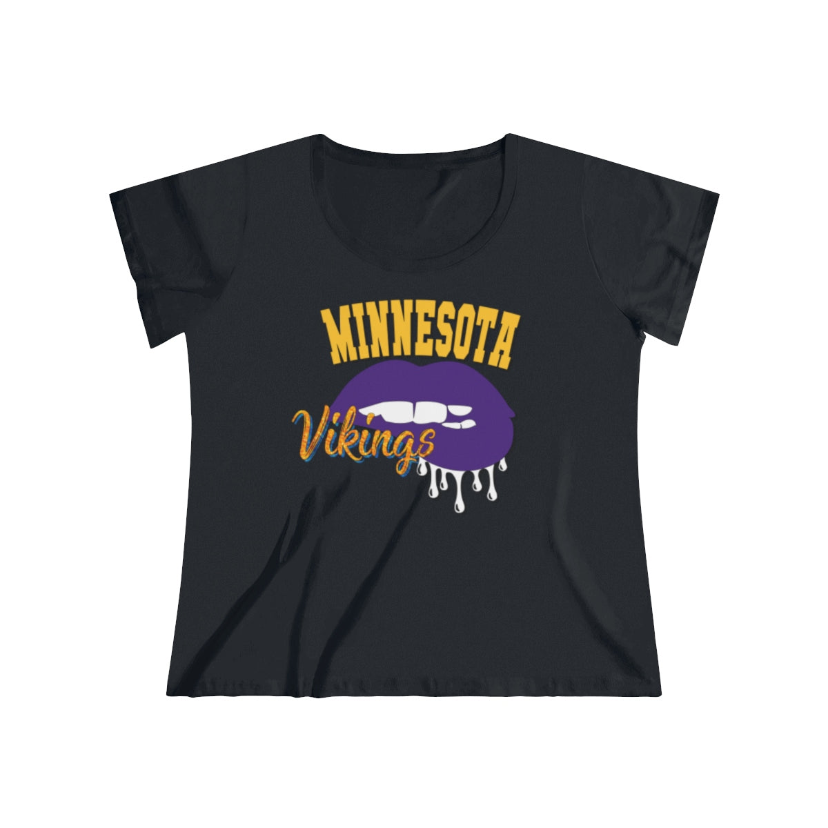 Vikings inspired Football Dripping Lips Women's Curvy Tee
