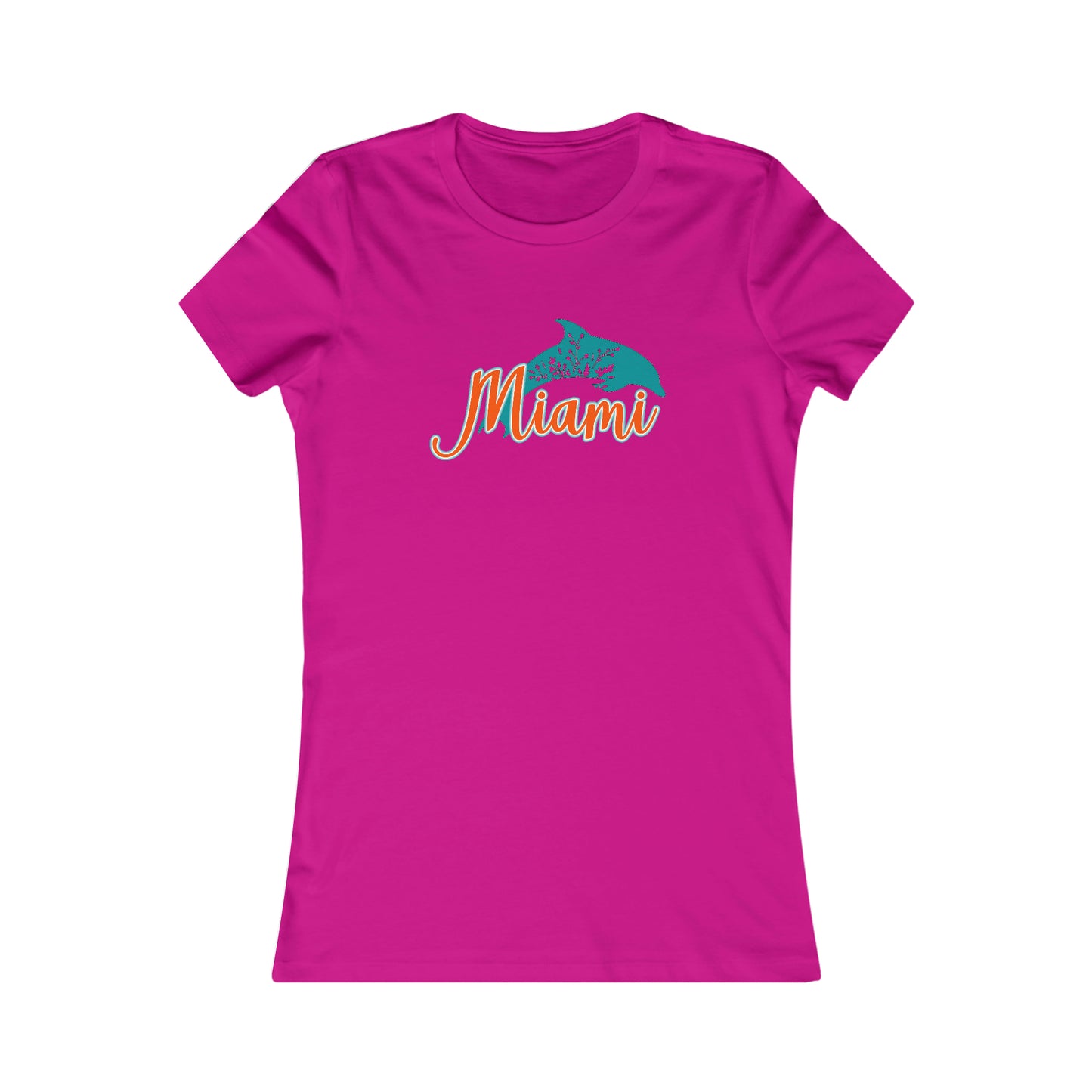 Miami Dolphins Inspired Floral Dolphin Women's Curvy Tee