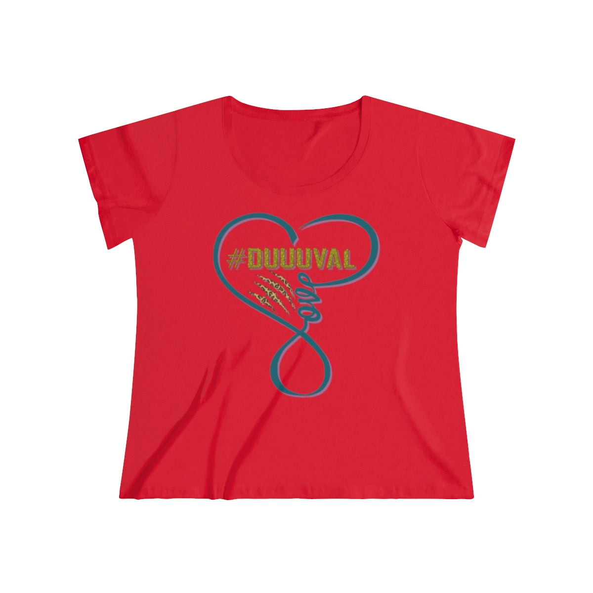 Jaguars inspired #Duuuval Infinity Love Heart Women's Curvy Football Tee