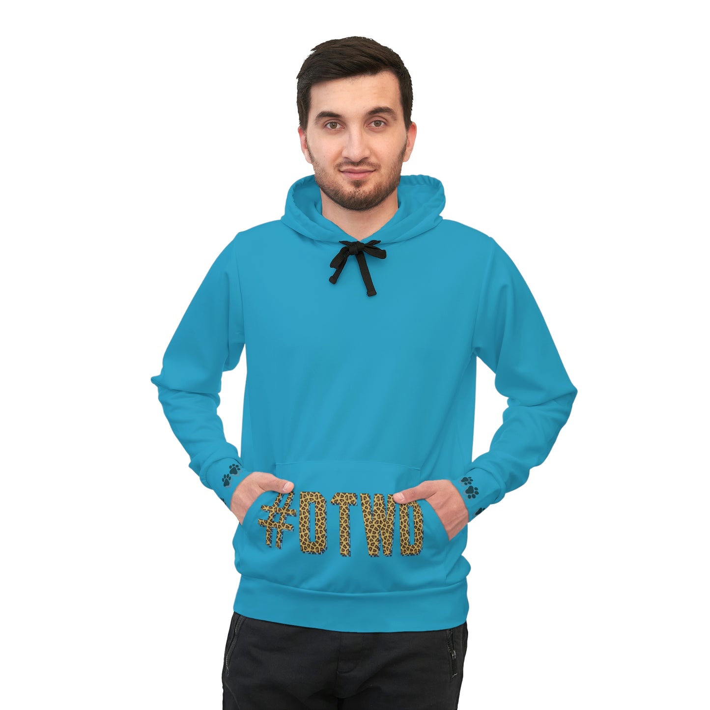 #DTWD Geo-Tag Hooded Sweatshirt Jaguars Teal and leopard print