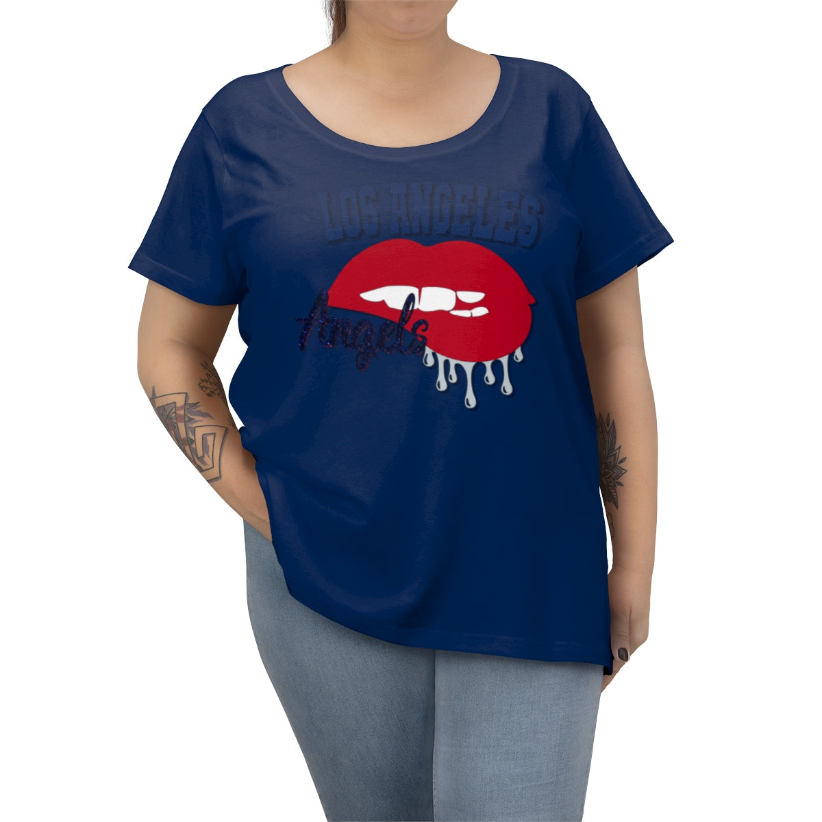 Angels  Baseball Dripping Lips Women's Tee