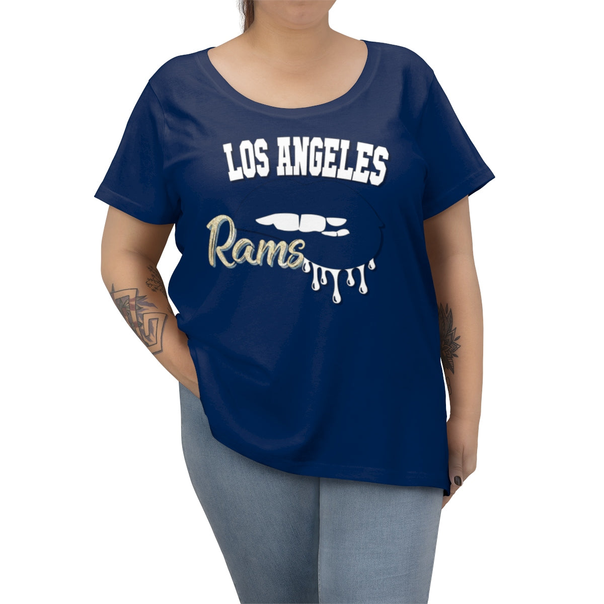 Rams inspired Football Dripping Lips Tee