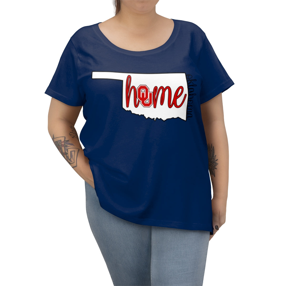 Home Oklahoma University Inspired Women's Curvy Tee