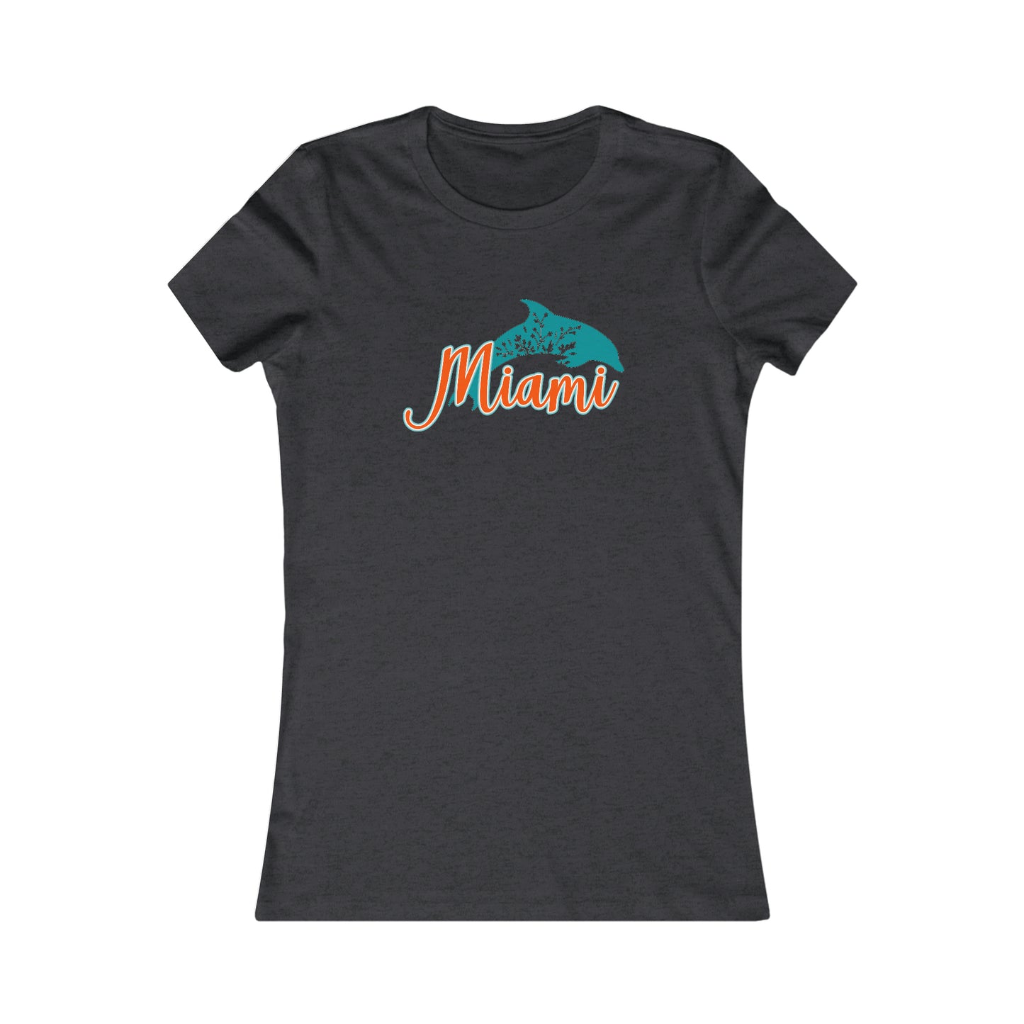 Miami Dolphins Inspired Floral Dolphin Women's Curvy Tee