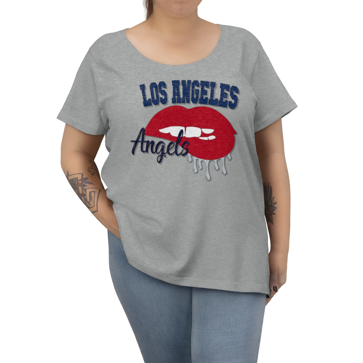 Angels  Baseball Dripping Lips Women's Tee