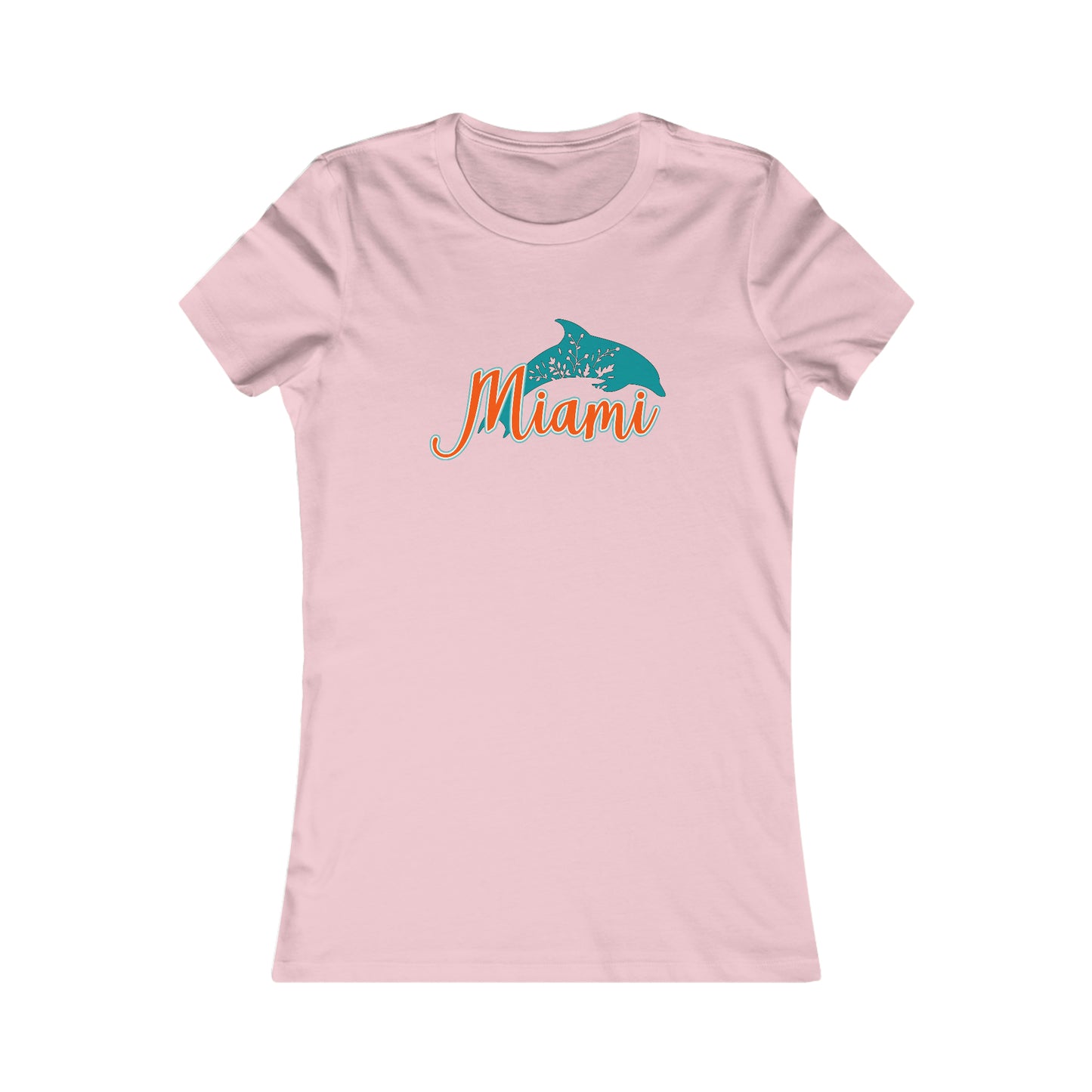 Miami Dolphins Inspired Floral Dolphin Women's Curvy Tee
