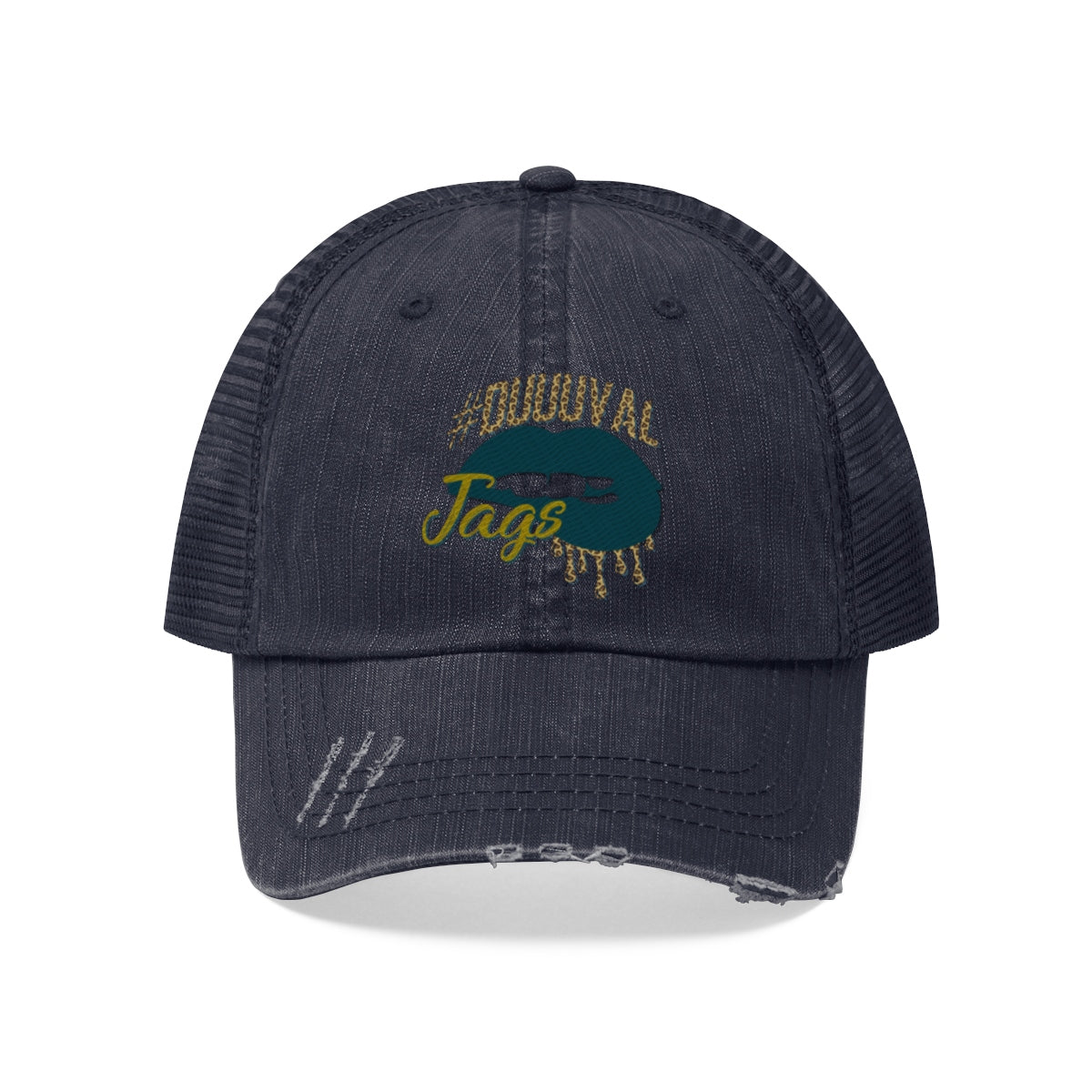 Jaguars Inspired Dripping Lips Unisex Trucker Hat Adjustable