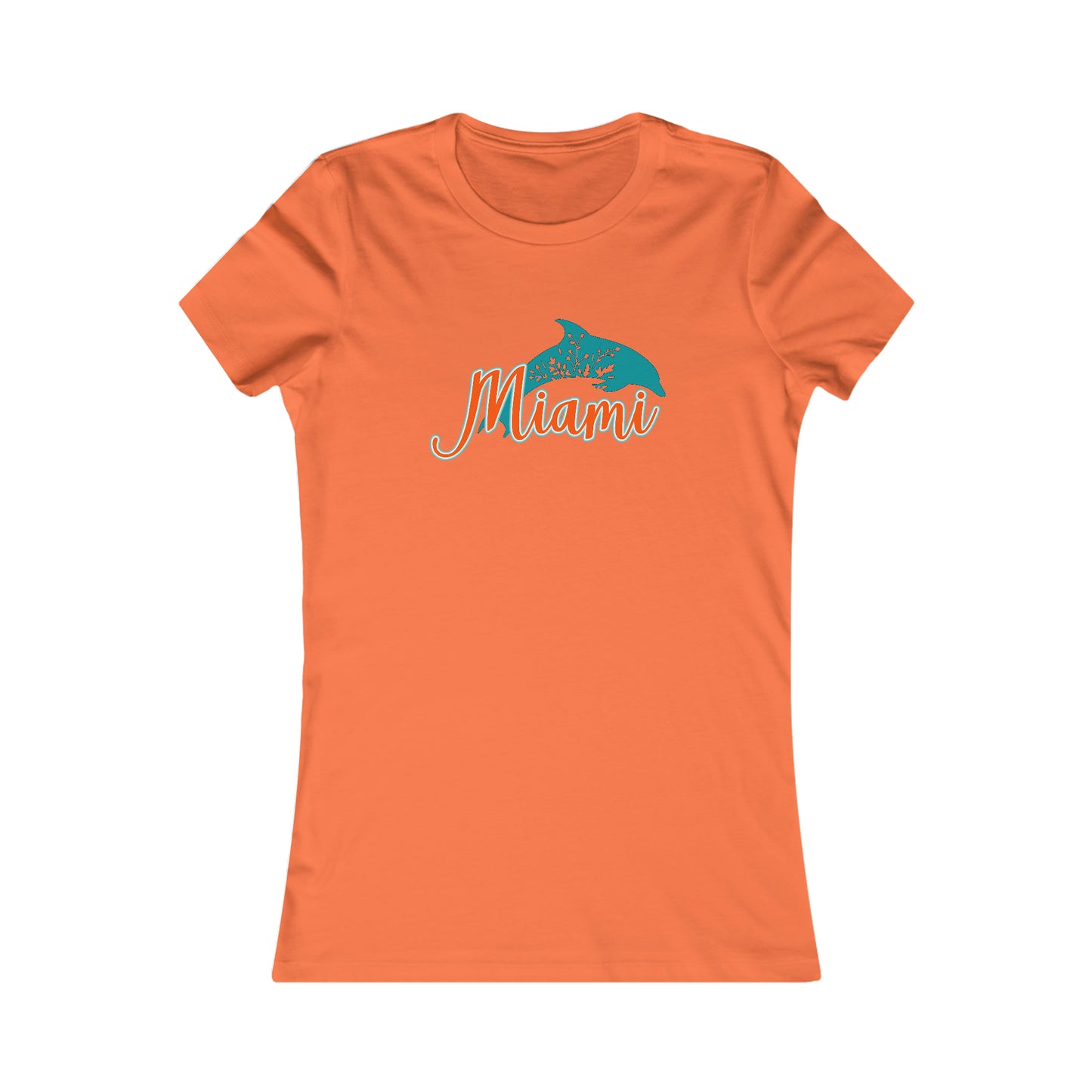 Miami Dolphins Inspired Floral Dolphin Women's Curvy Tee