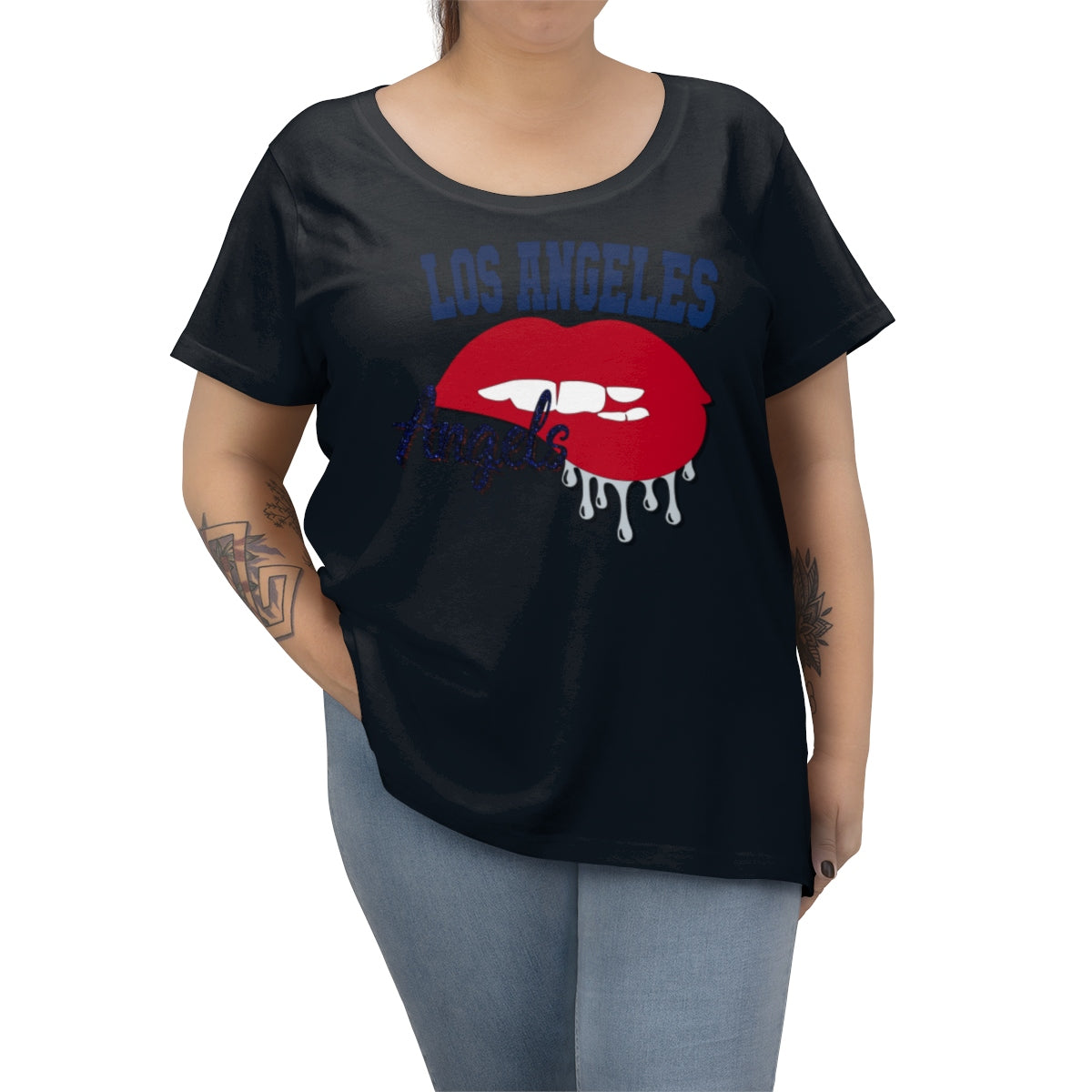 Angels  Baseball Dripping Lips Women's Tee