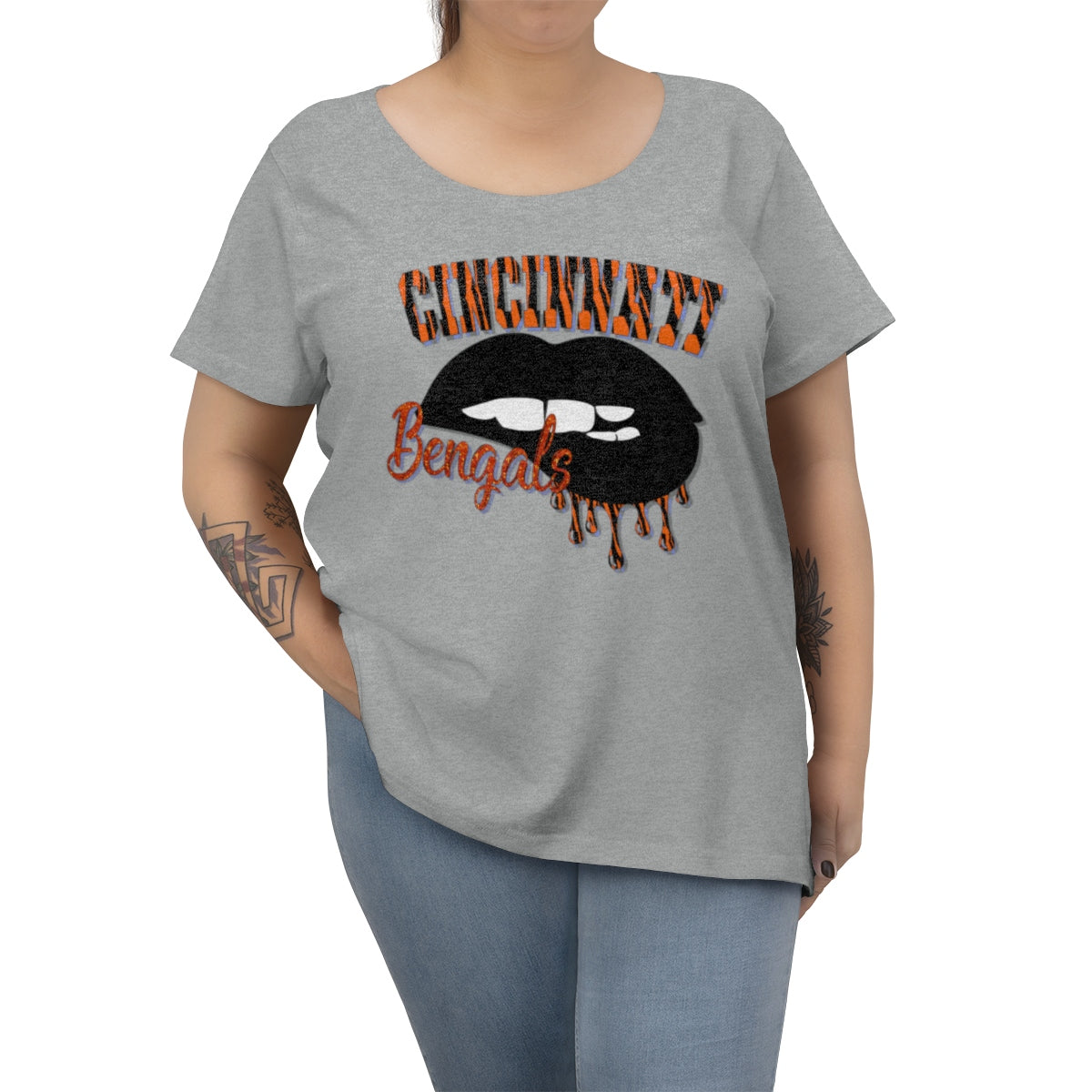 Cincinnati Bengal Stripes Football Tee