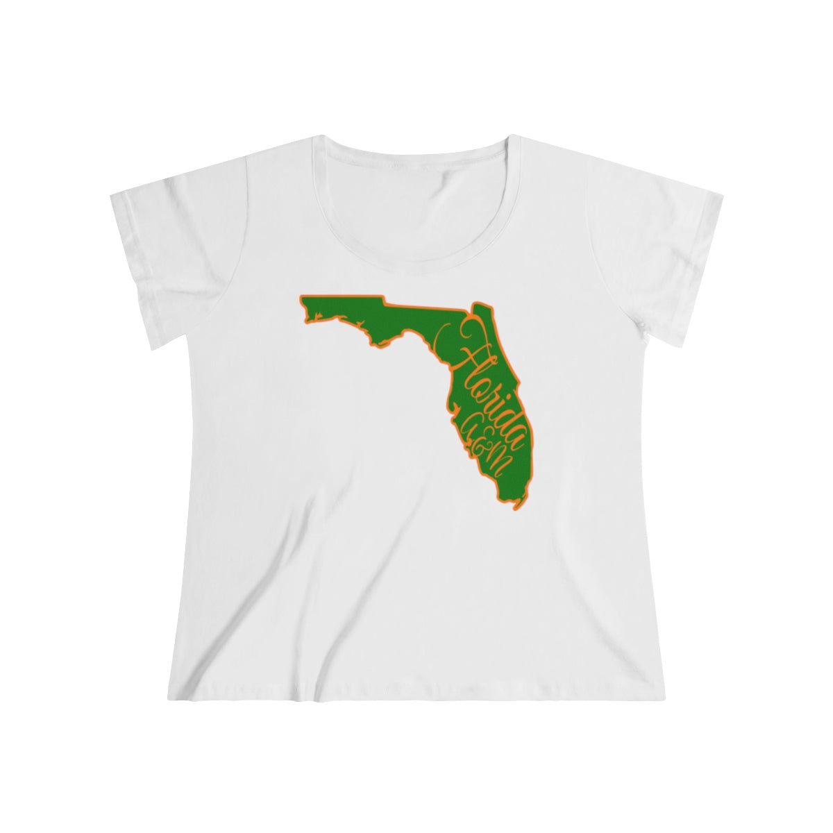 Florida A&M Rattlers Inspired State Outline Women's Curvy Tee