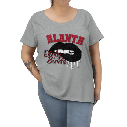 Atlanta "Dirty Birds" Falcons inspired Football Dripping Lips Women's Curvy Tee