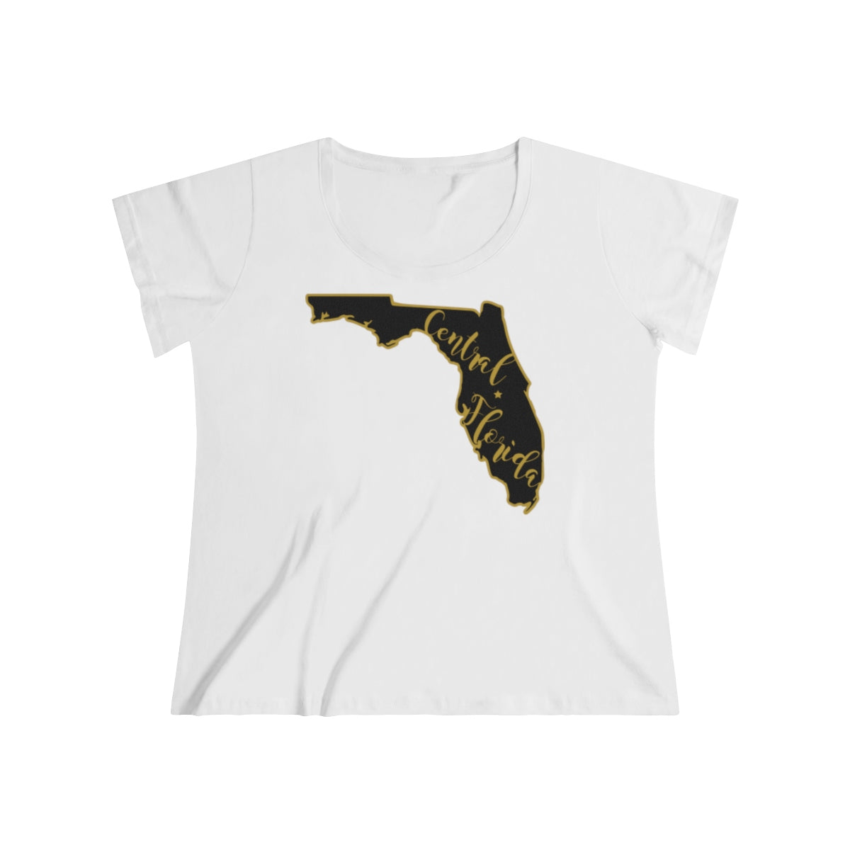 Central Florida Knights Inspired State Outline Women's Curvy Tee