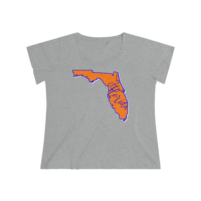 Florida University Inspired State Outline Women's Curvy Tee