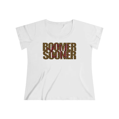 Boomer Sooner Chevron Oklahoma University Inspired Women's Curvy Tee