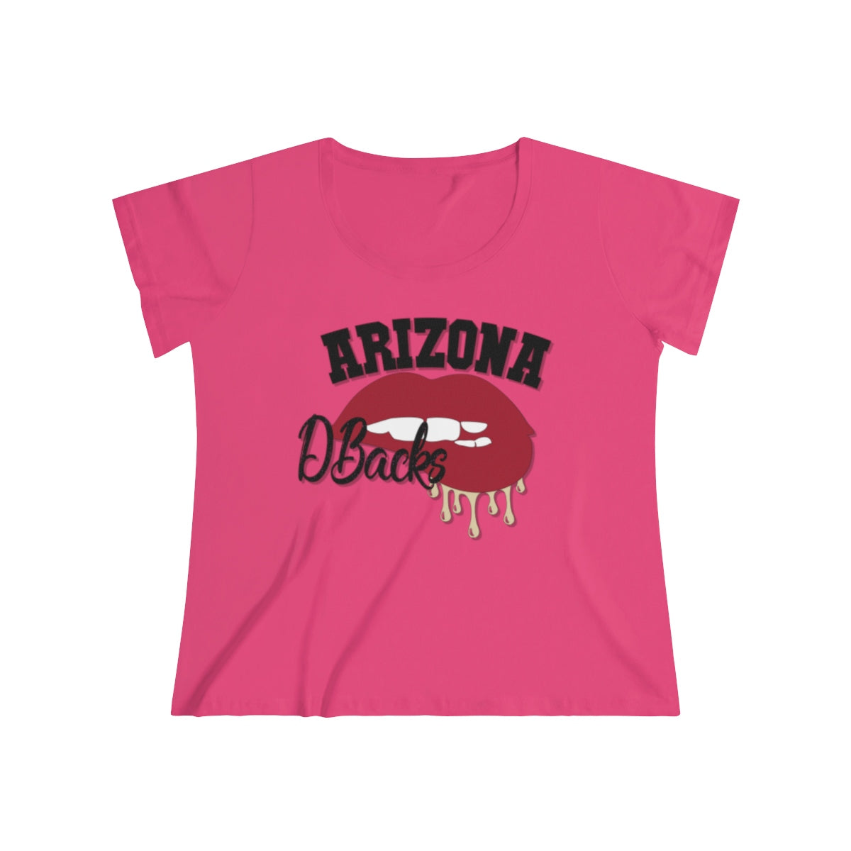 Arizona Diamondback inspired Baseball Dripping Lips Women's Curvy Tee - Current Colors