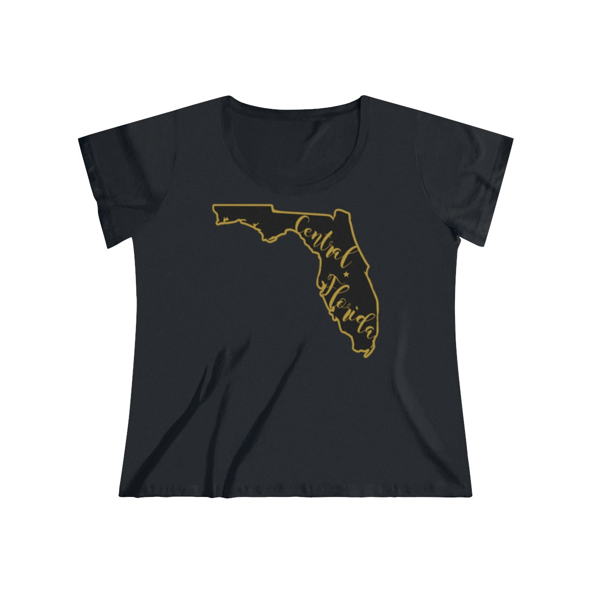 Central Florida Knights Inspired State Outline Women's Curvy Tee