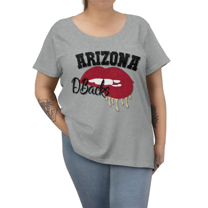 Arizona Diamondback inspired Baseball Dripping Lips Women's Curvy Tee - Current Colors
