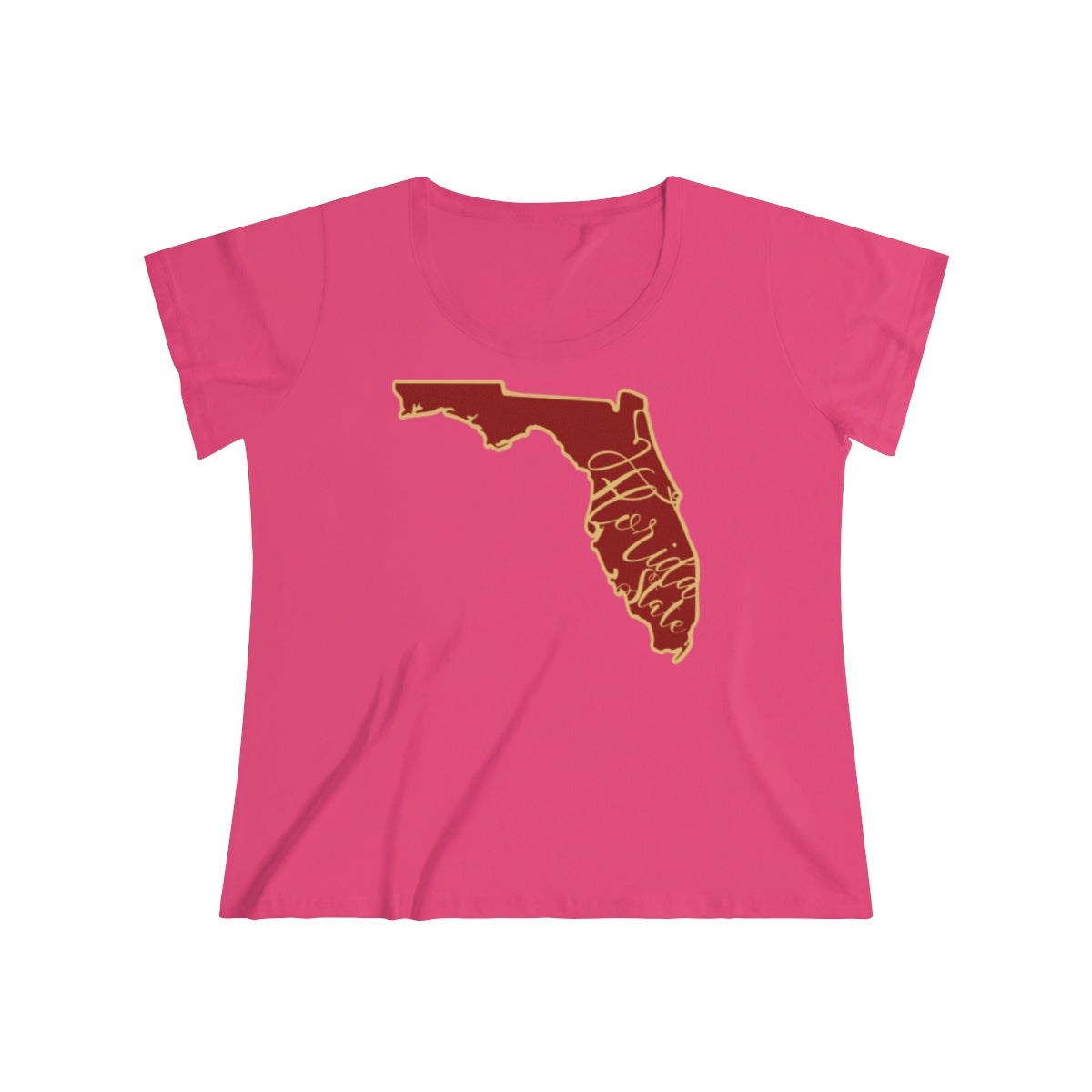 Florida State University Inspired State Outline Women's Curvy Tee