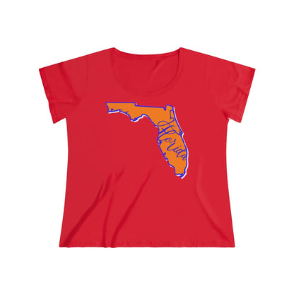 Florida University Inspired State Outline Women's Curvy Tee