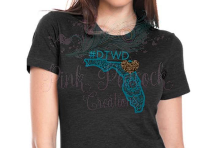 Florida Mandala #DTWD Jacksonville Jaguars inspired women's short sleeve v-neck tee shirt